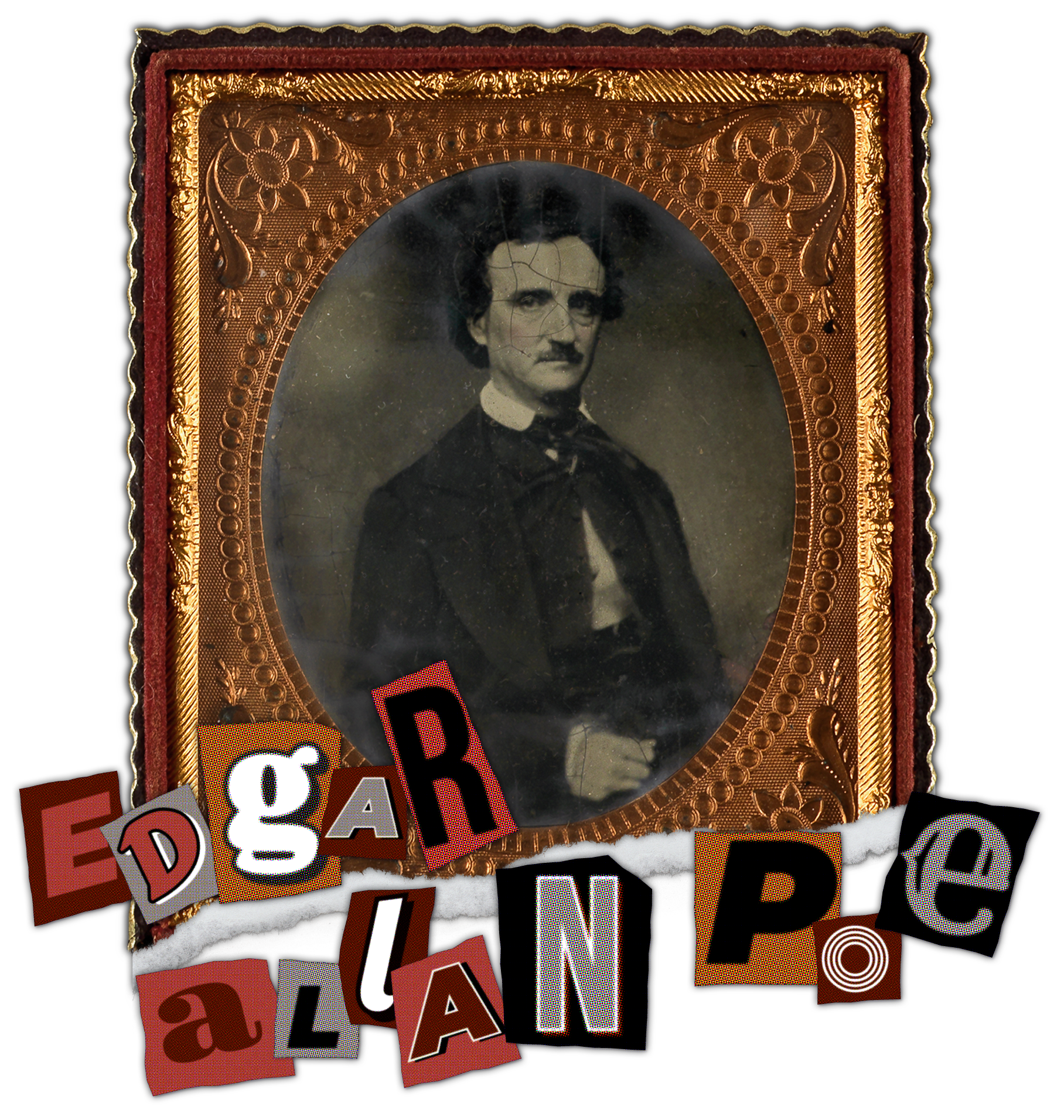 Illustration of Framed Image of Edgar Allan Poe